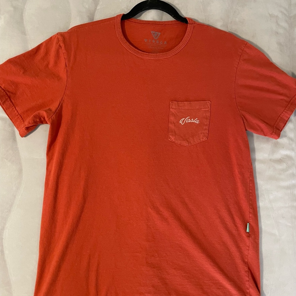 VISSLA Orange Organic Cotton - Medium Short Sleeve Pocket Tee